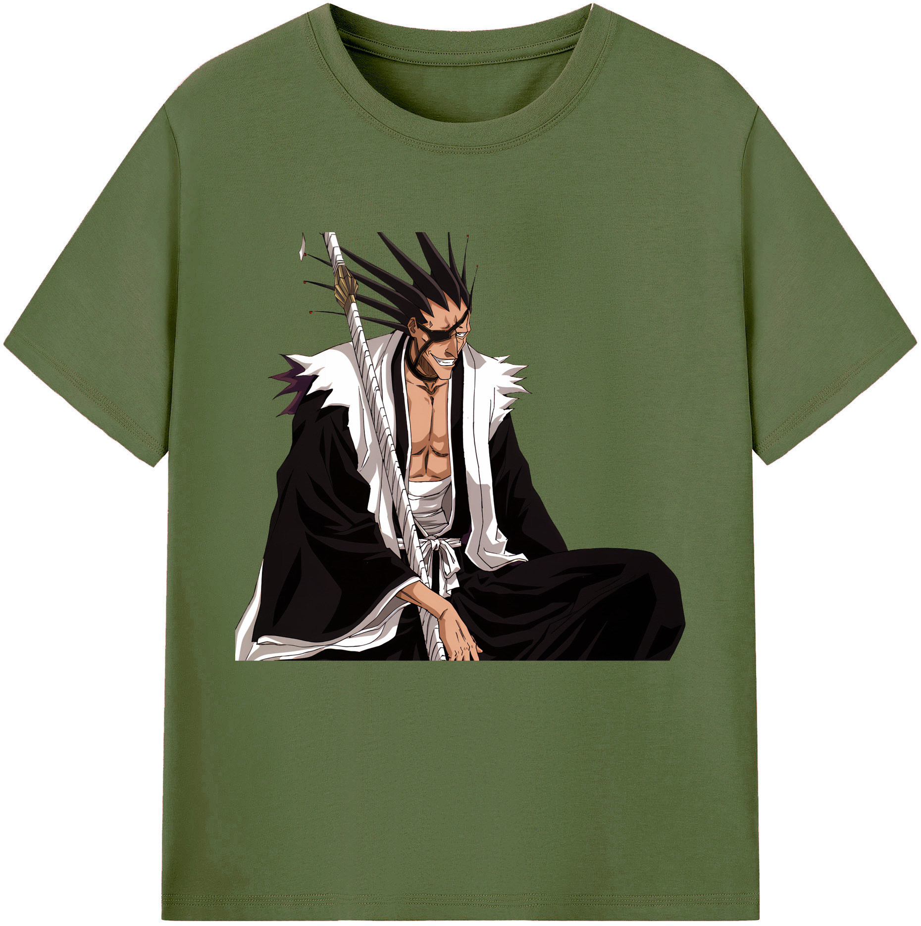 （画像用） ブリーチ ざらき けんぱち BLEACH Zaraki Kenpachi 綿100％半袖Tシャツ（フロントプリント）